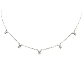 Sterling Silver Cubic Zirconia Charm Necklace