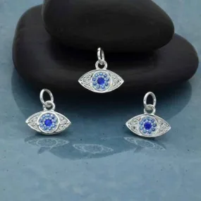 Sterling Silver Pave Set Nano Gem Eye