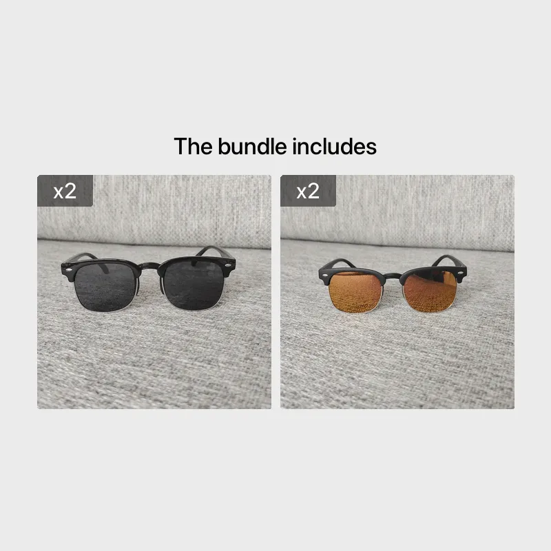 Stylish Half Frame Metal Sunglasses for Kids with Color Film