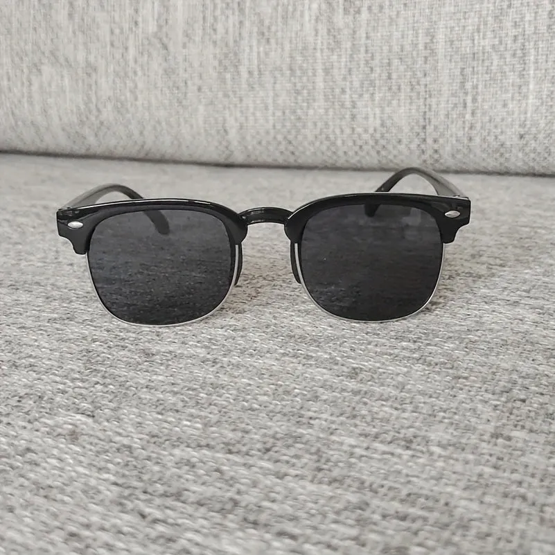 Stylish Half Frame Metal Sunglasses for Kids with Color Film