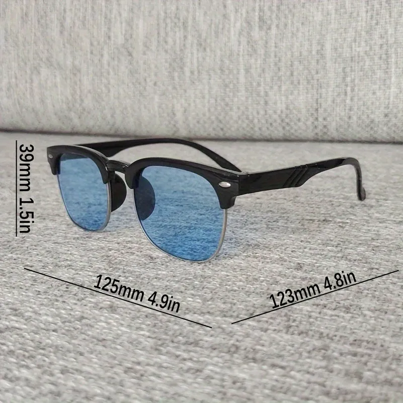 Stylish Half Frame Metal Sunglasses for Kids with Color Film