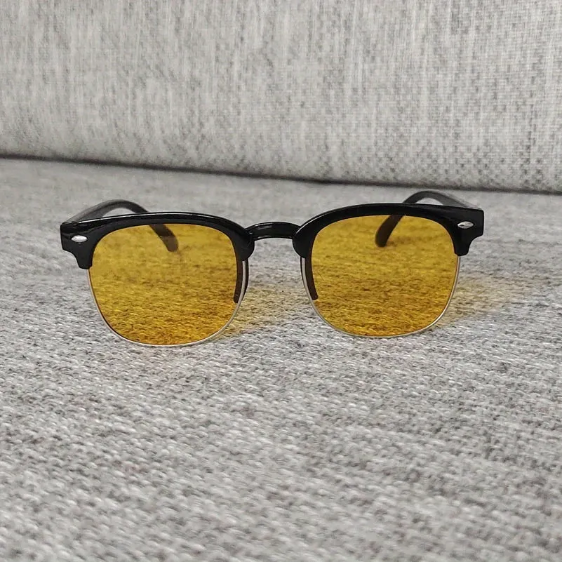 Stylish Half Frame Metal Sunglasses for Kids with Color Film