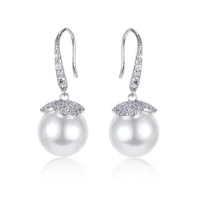 Tammy 11mm Pearl Drop CZ Dangle Earings