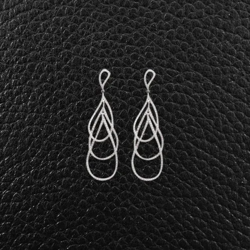 Teardrop Shaped Diamond Dangle Earrings