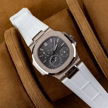 Tempomat -FKM Vulcanized White Rubber Strap for Patek Nautilus