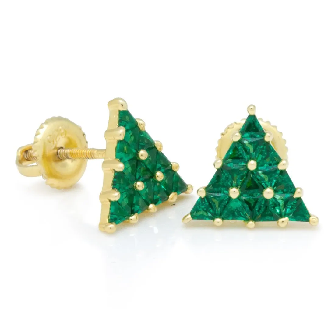 The 14K Gold .925 Sterling Silver Jade Trinus Earrings