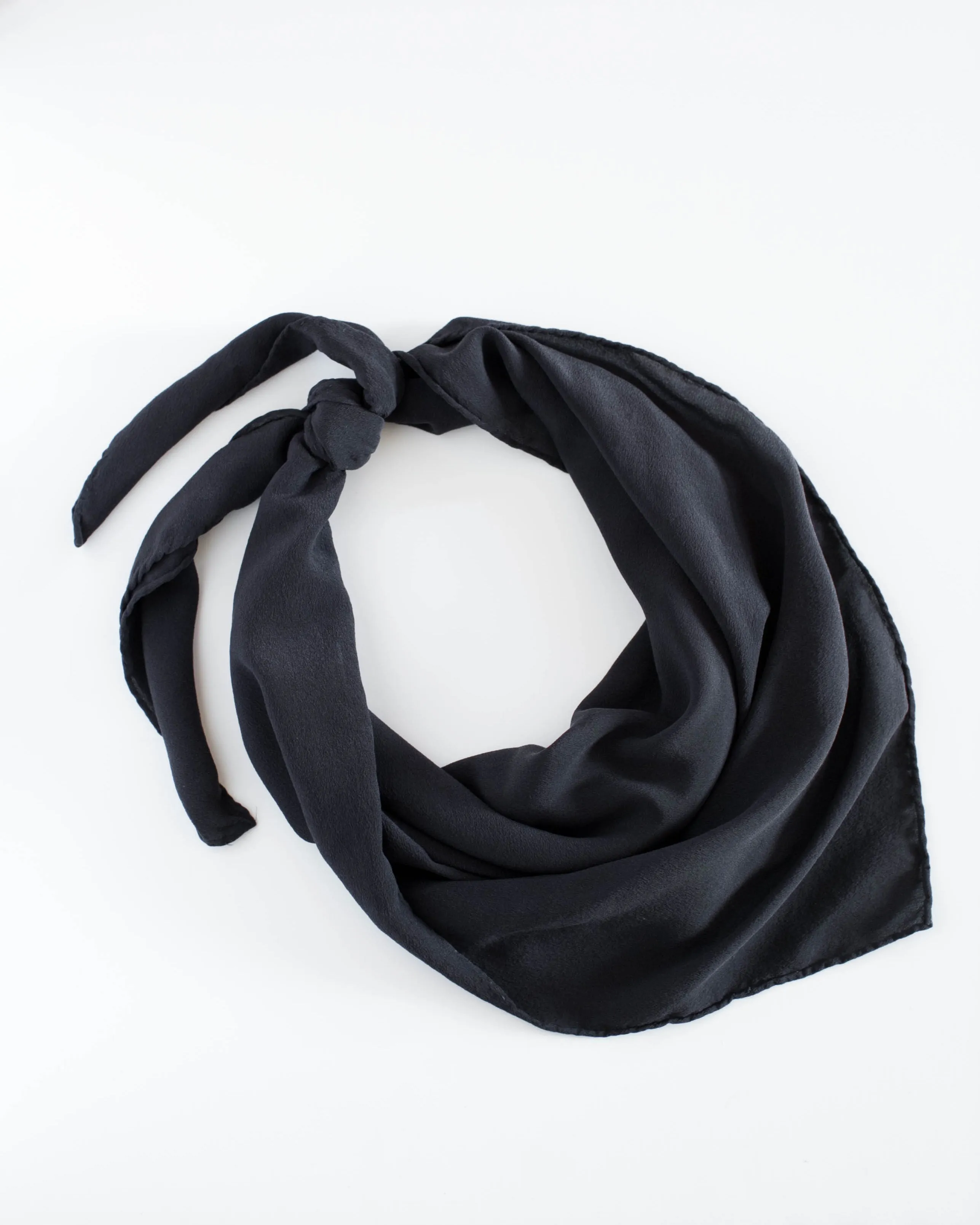 'The Classic' Washable Silk Scarf in Charcoal