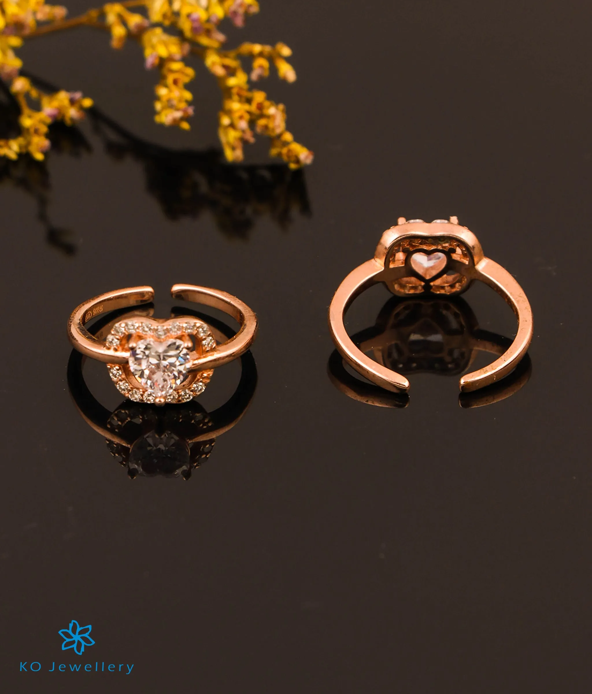 The Heart Silver Rosegold Toe-Rings