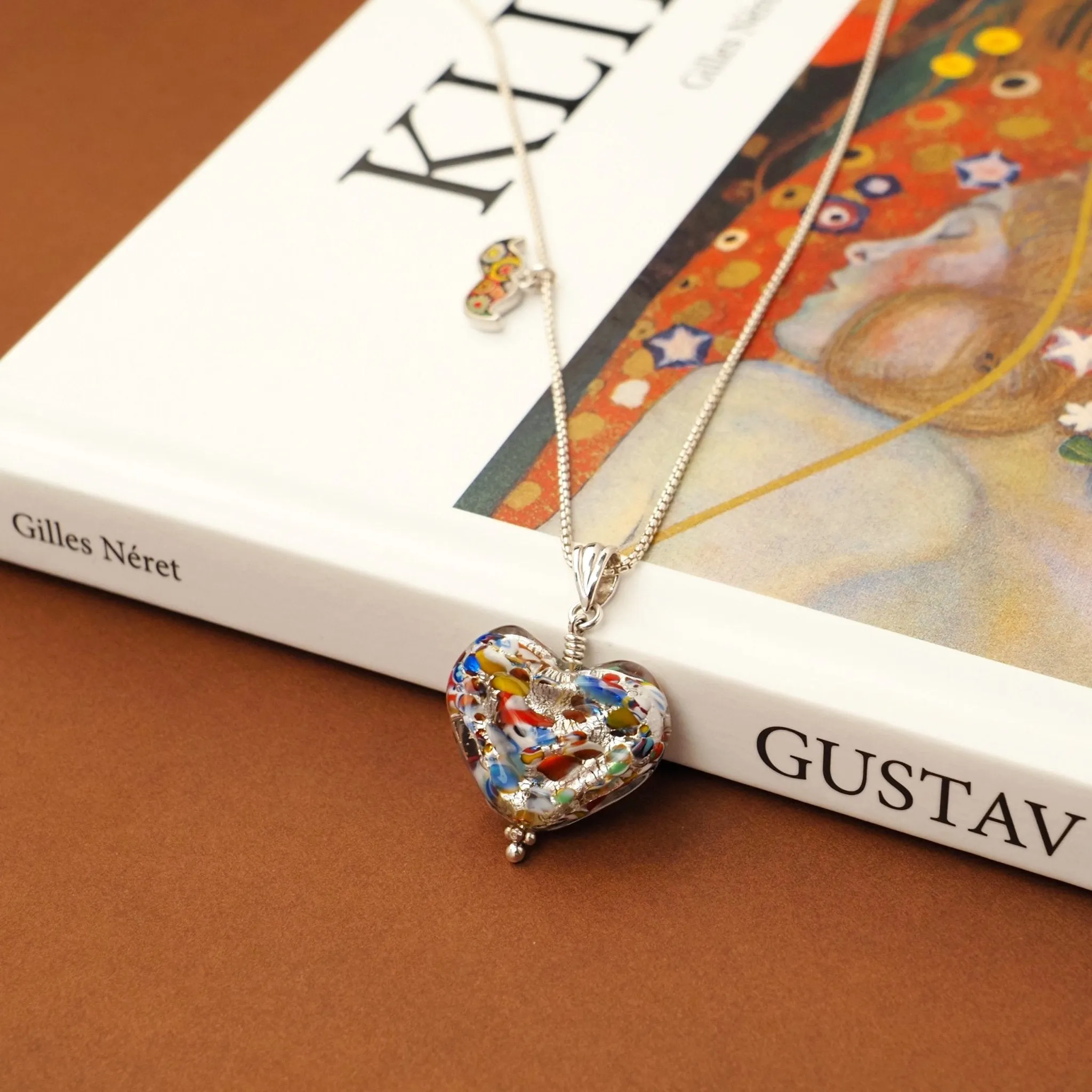 The Kiss Silver Double Heart Necklace