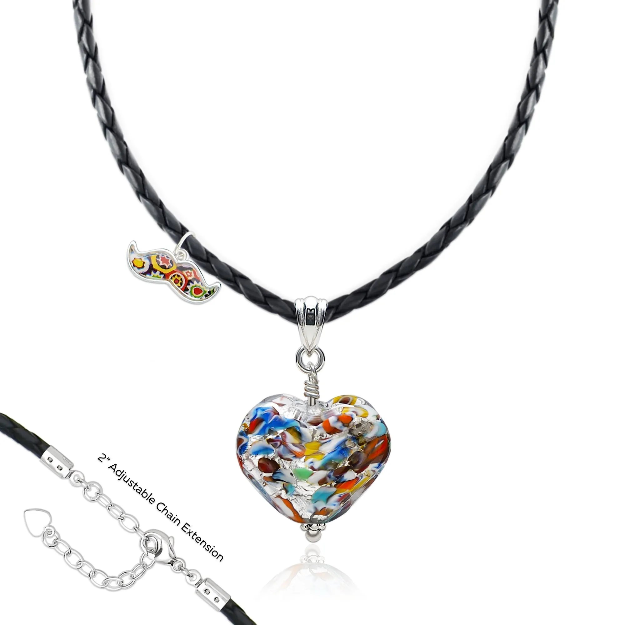 The Kiss Silver Double Heart Necklace