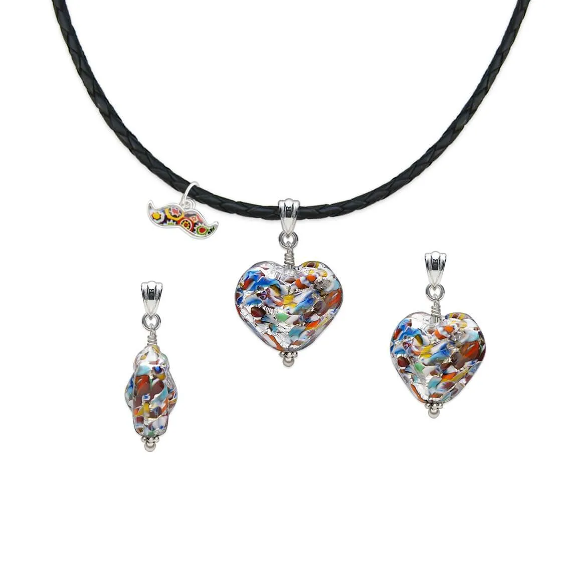 The Kiss Silver Double Heart Necklace