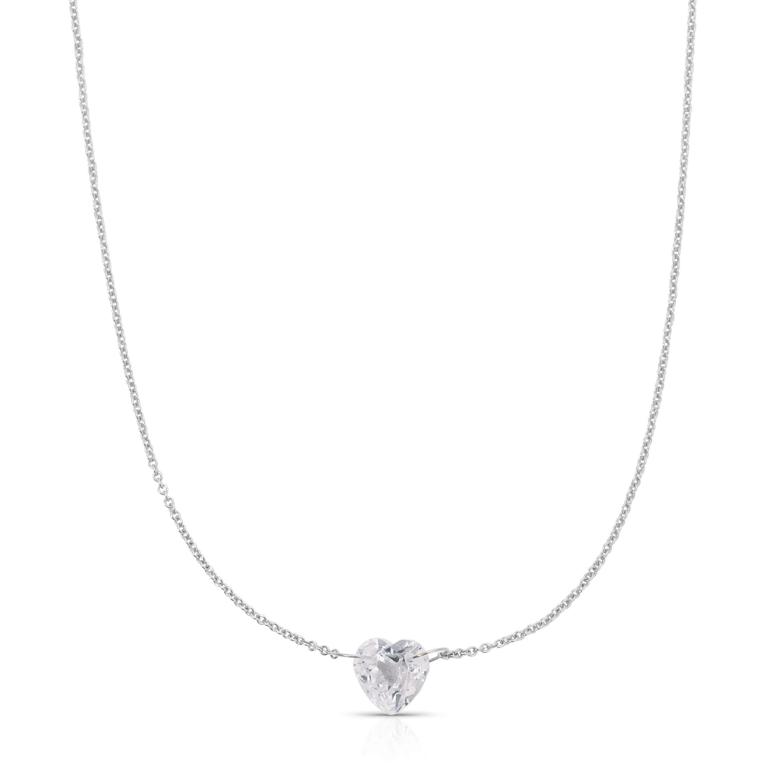 The Sweetheart Necklace - White Sapphire