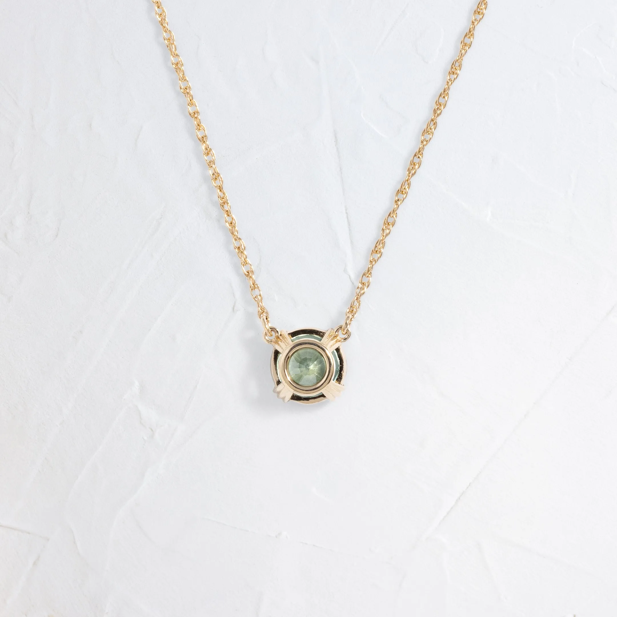 Threaded Necklace, 1.07ct. Light Green Sapphire - OOS