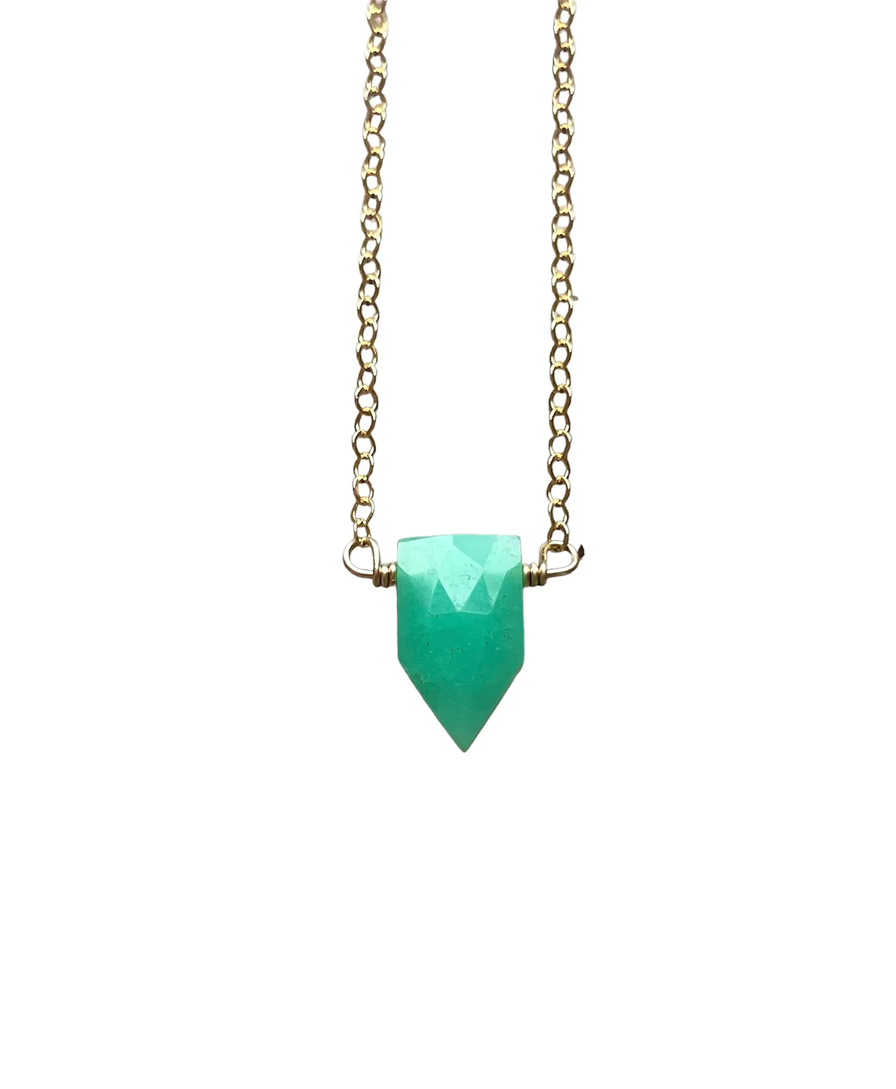 Tiny Chrysoprase Necklace