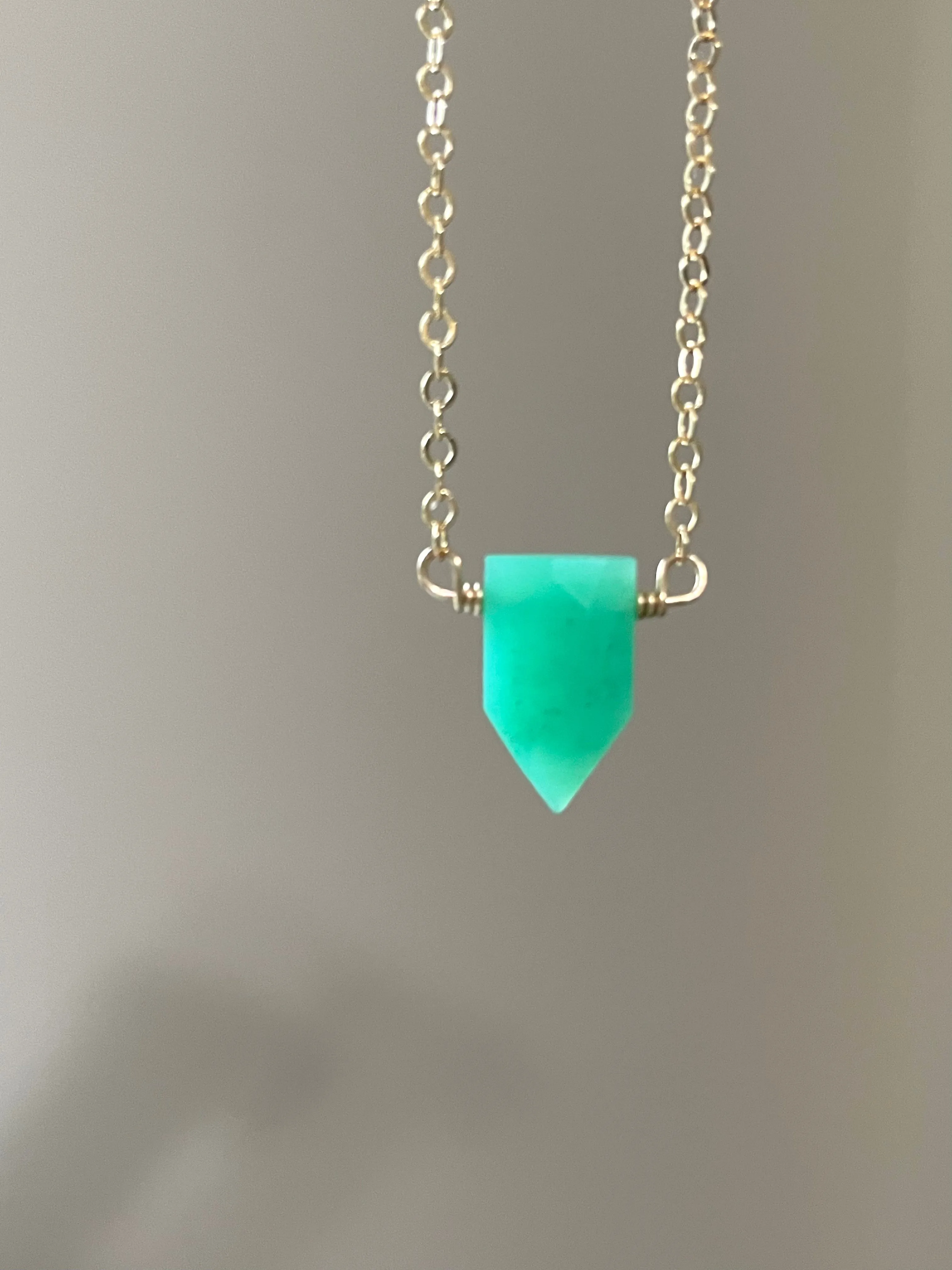 Tiny Chrysoprase Necklace