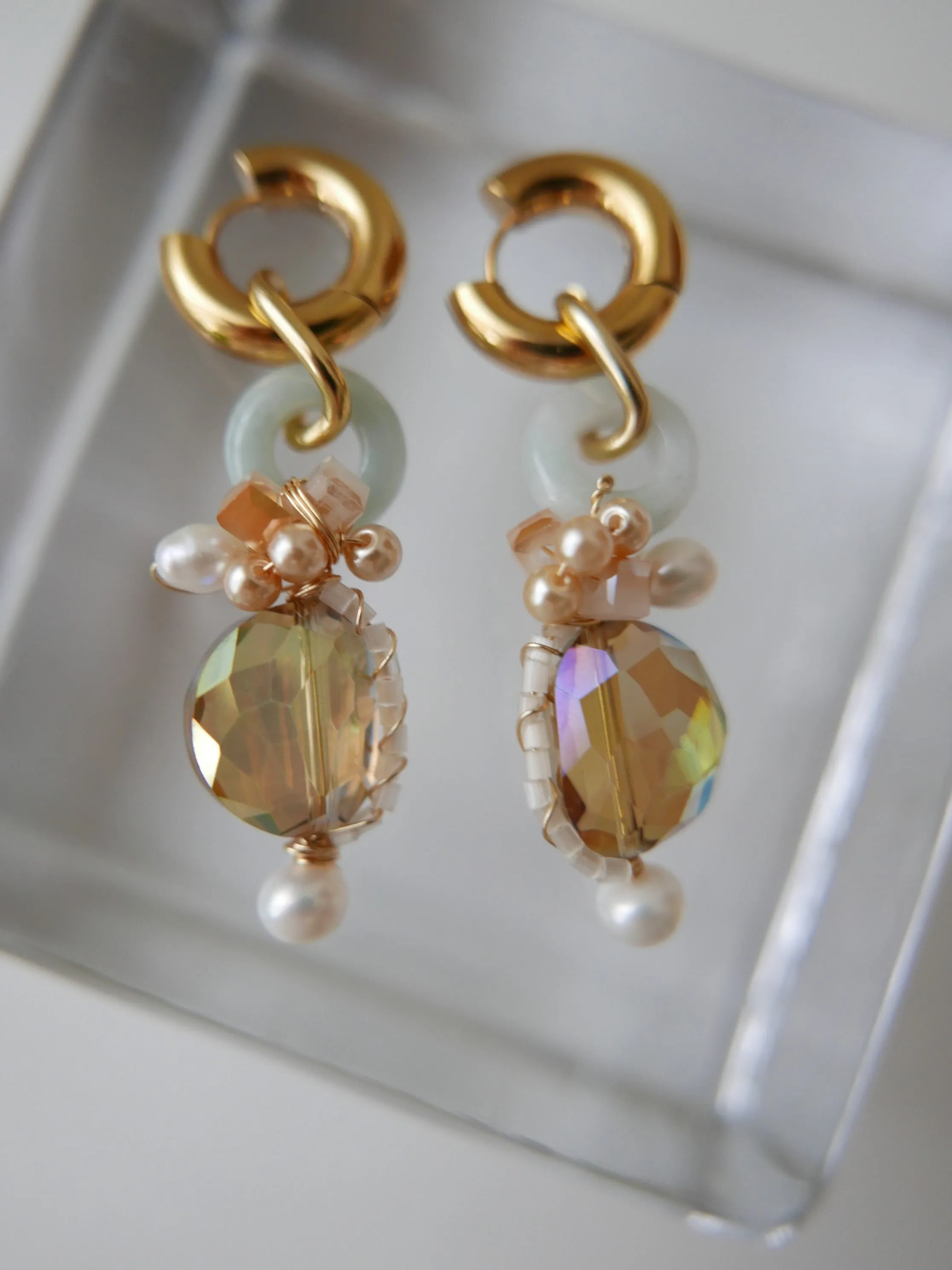 Treasure And Pearl Jade Earrings