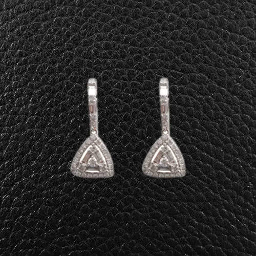 Triangular Dangle Diamond Earrings