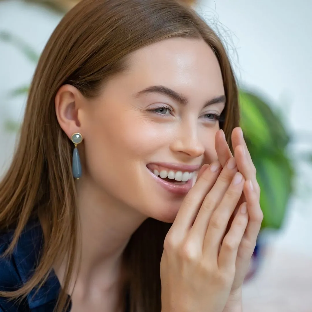 Triomphe Aquamarine & Agate Earrings