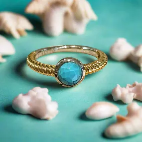 Turquoise Bezel Rope Ring