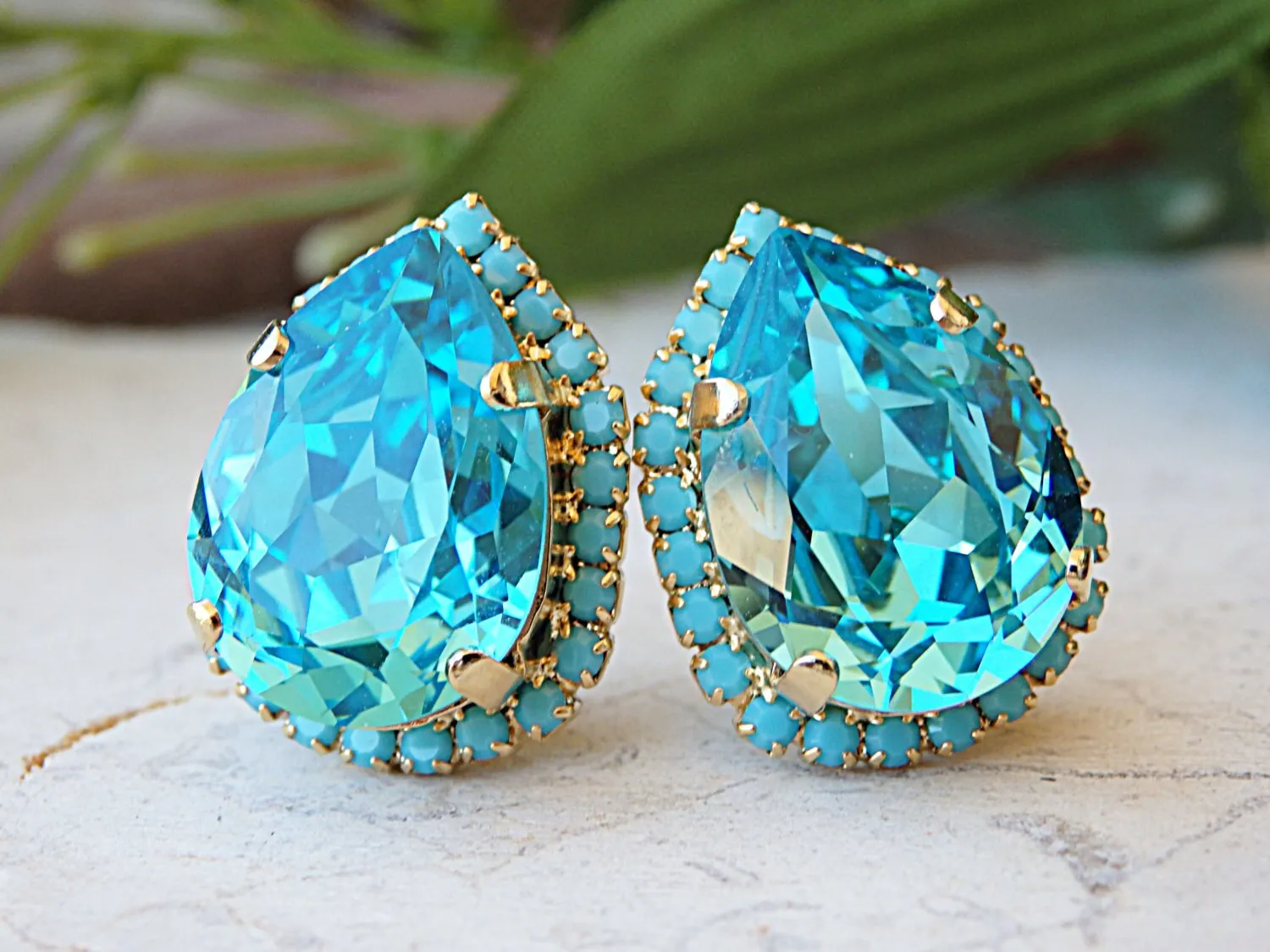 Turquoise clip on earrings