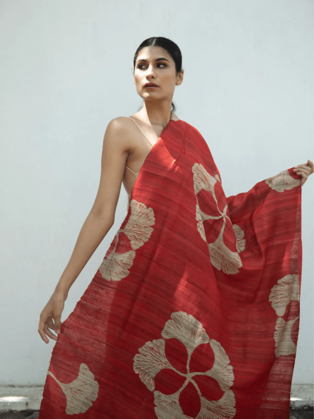 Tussar Silk Scarf Ava Red