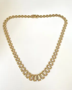 Vintage, 17 inch, 9ct Gold Cleopatra Graduating Fringe Necklace (19.33g)