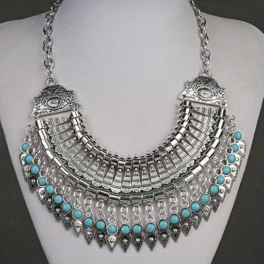 Vintage Bohemian Jewelry Gypsy Ethnic Choker Collar Vintage Maxi Statement Necklaces & Pendants Collier Necklace Women