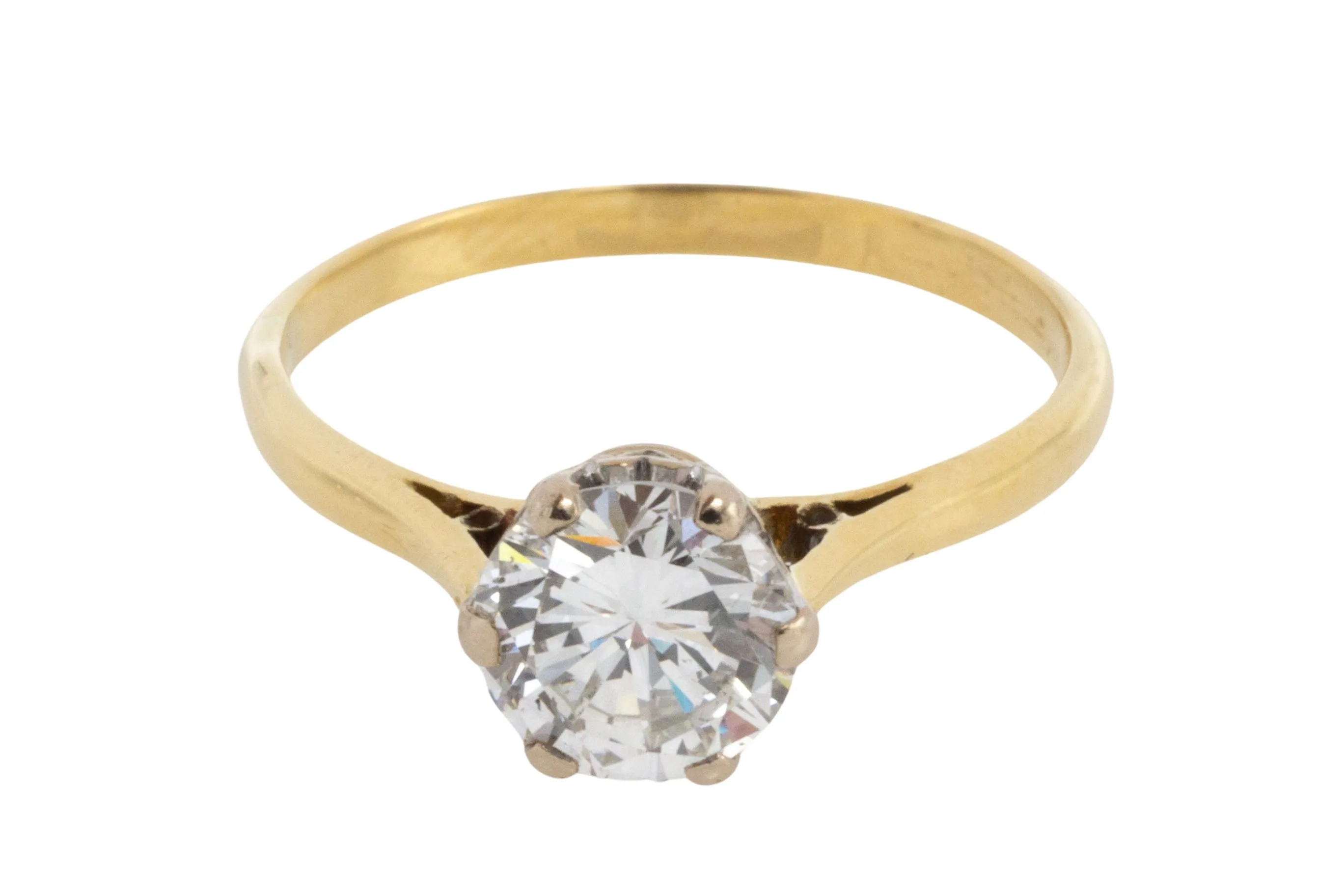 Vintage brilliant cut diamond solitaire ring