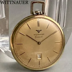 Vintage Pocket Watch Antique Wiittnauer Manual Gold Calendar Watches Open Face