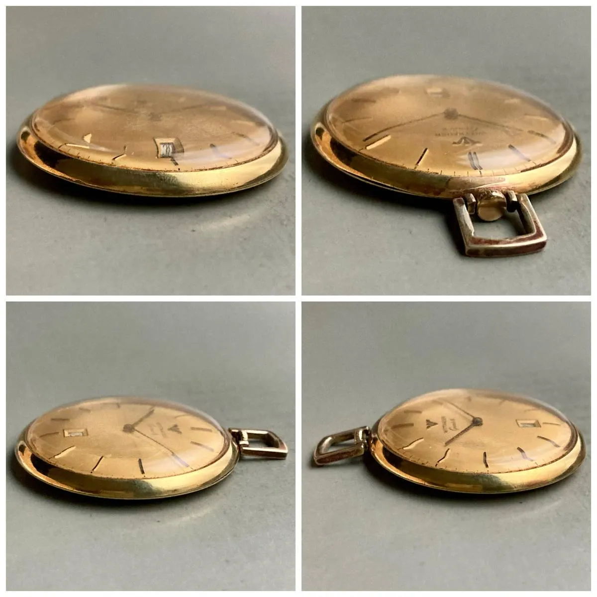 Vintage Pocket Watch Antique Wiittnauer Manual Gold Calendar Watches Open Face