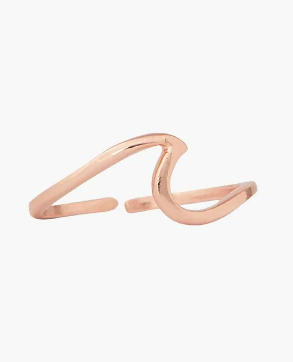 Wave Toe Ring Rose Gold