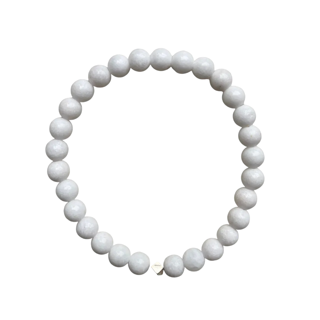 White Jade 6mm Bracelet