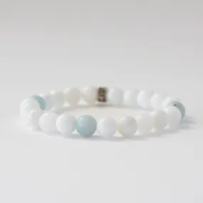 White light Gemstone Bracelet with Jade & Amazonite