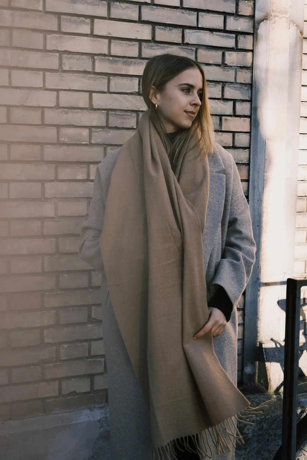 woven scarf - camel