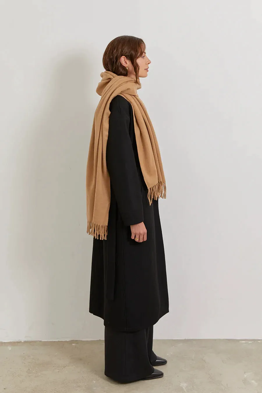 woven scarf - camel